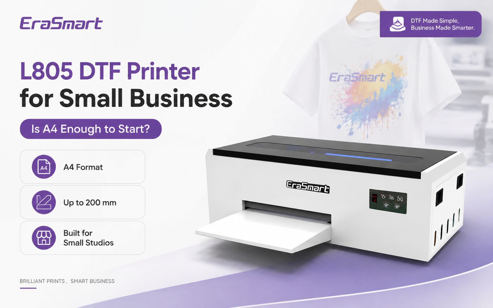 EraSmart L805 DTF printer for small business A4 buying guide