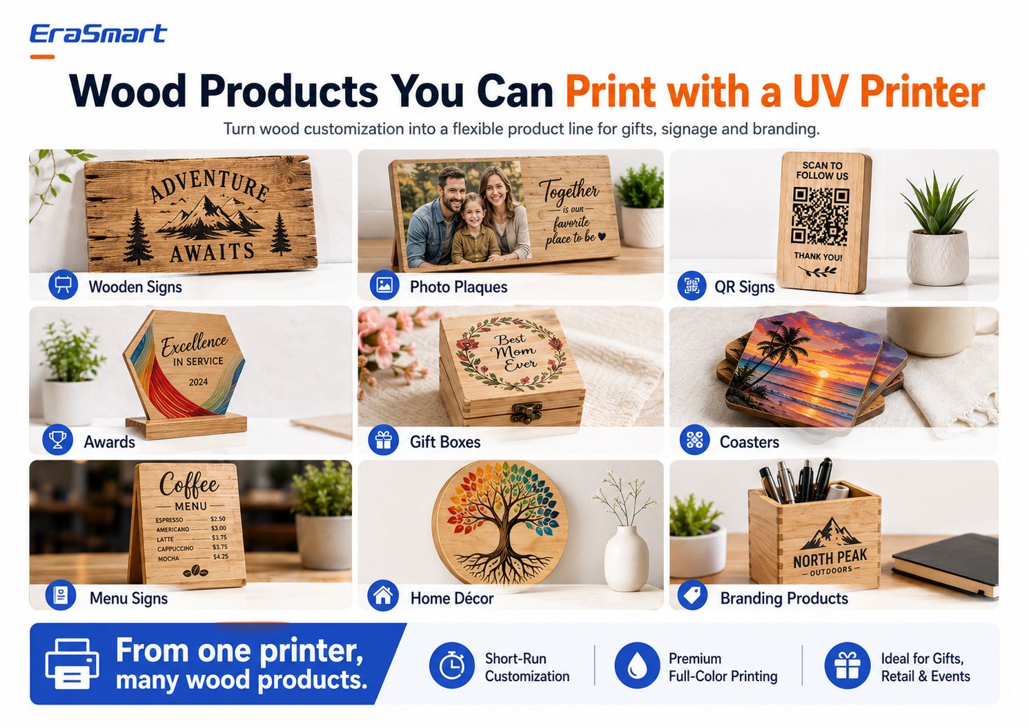 المنتجات الخشبية التي يمكنك طباعتها باستخدام طابعة UV
