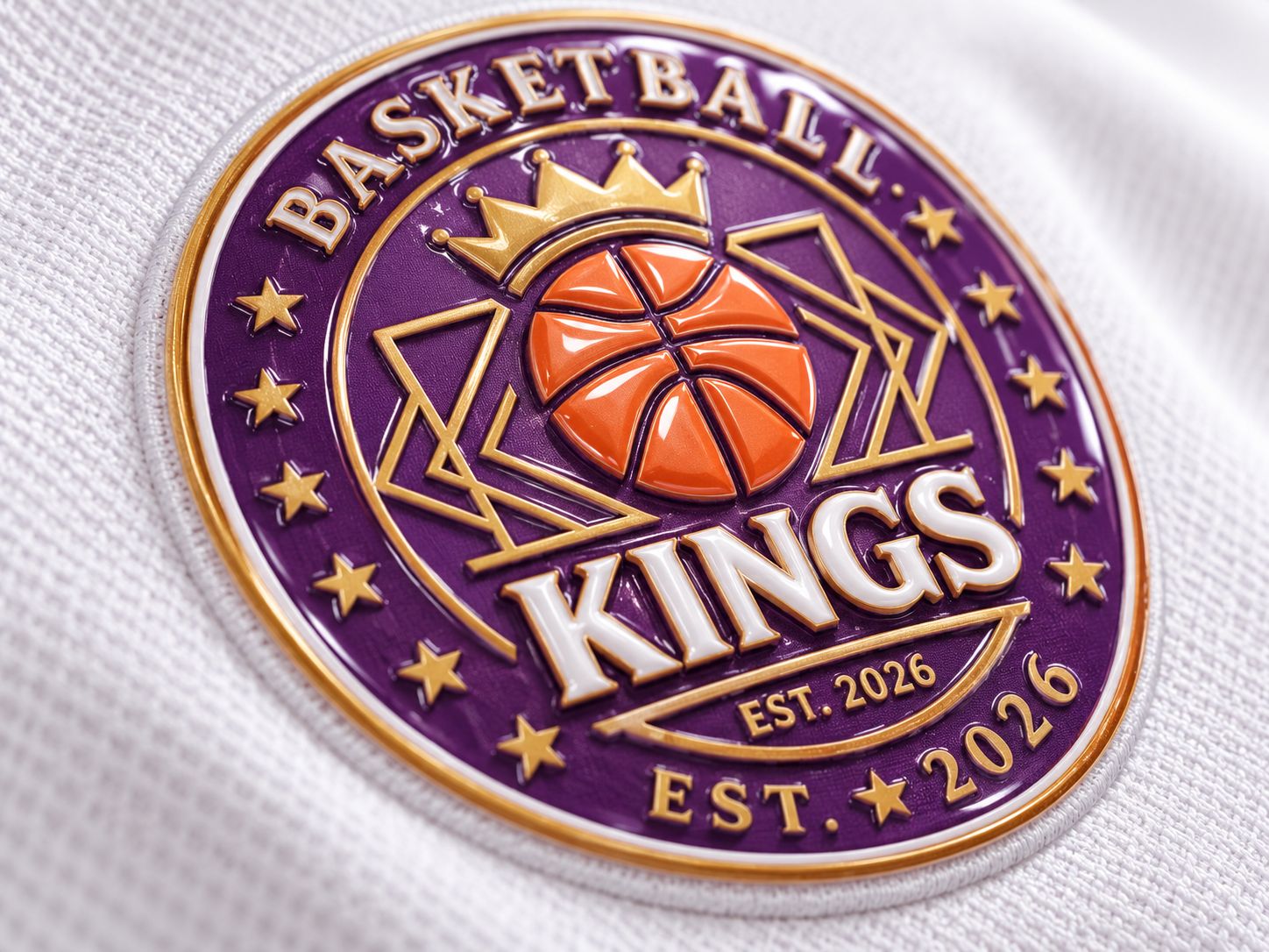 Close-up of flexible 3D raised textile logo