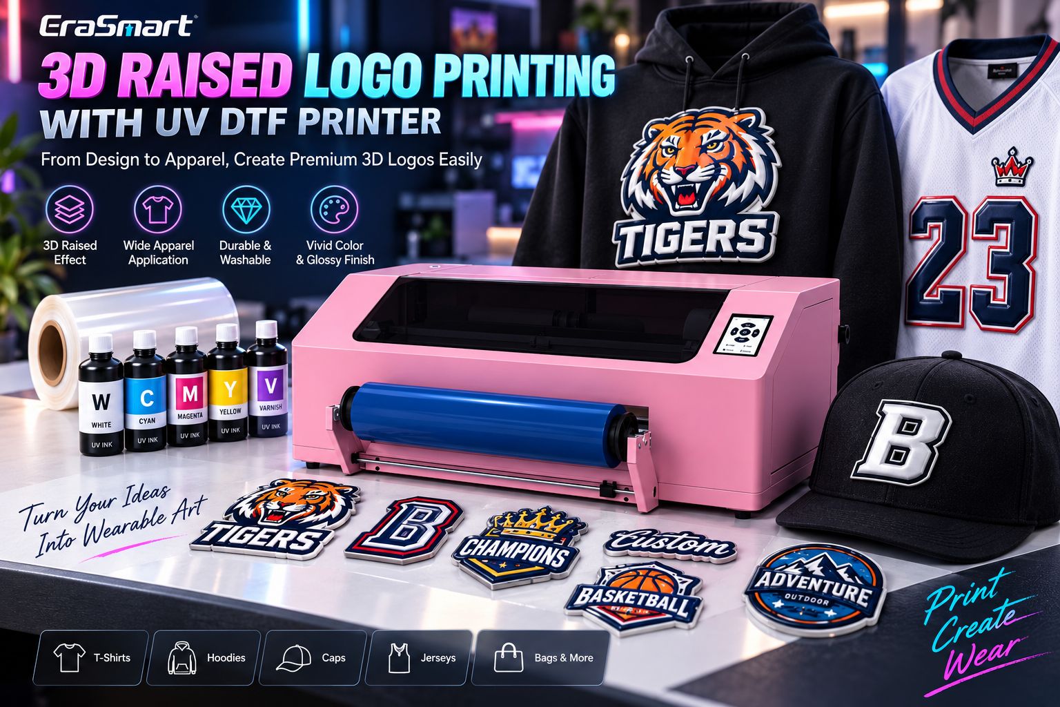 Heat pressing a 3D raised logo at 170 degrees for 10 seconds