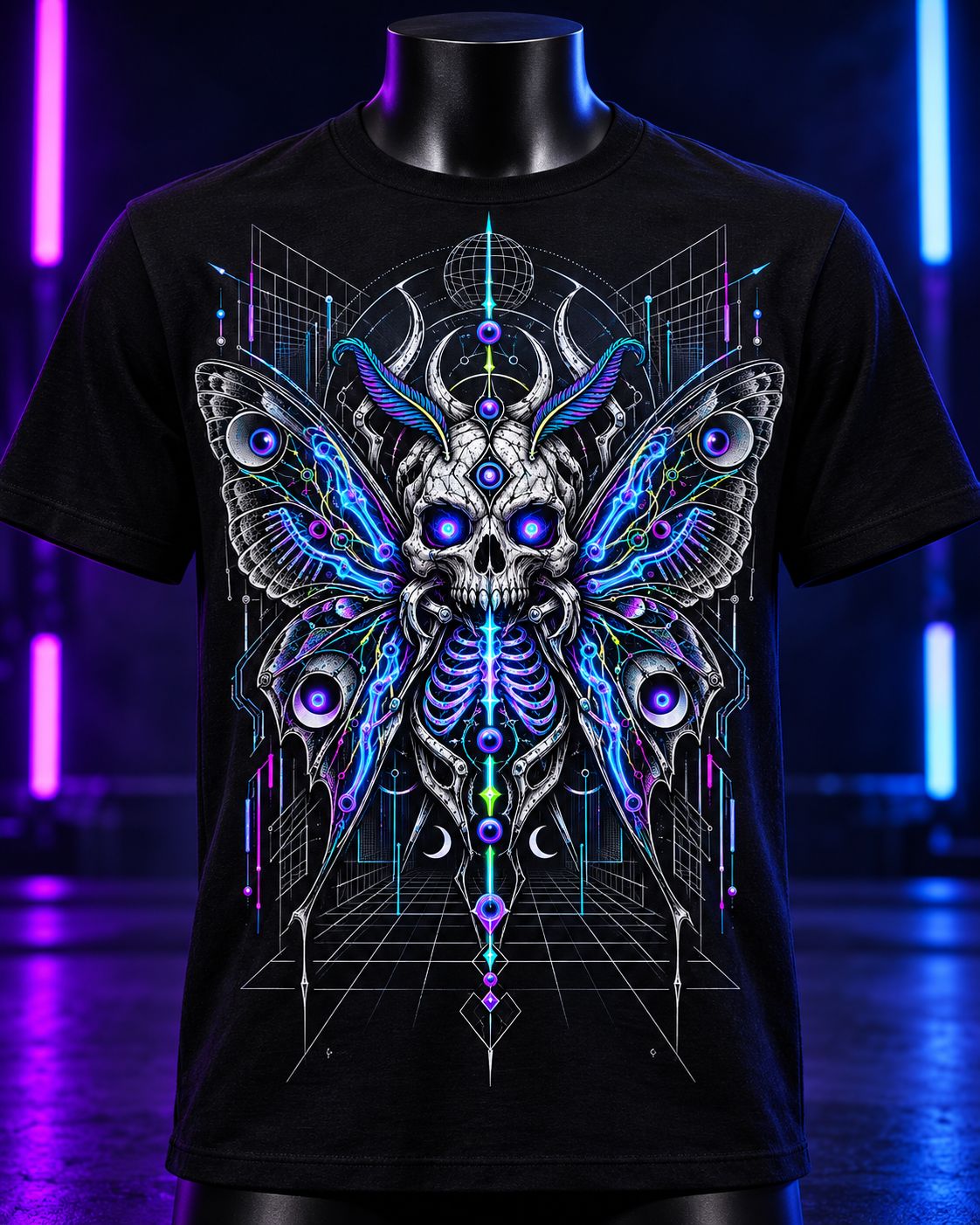 تي شيرت DTF بإطار سلكي من Cyberpunk