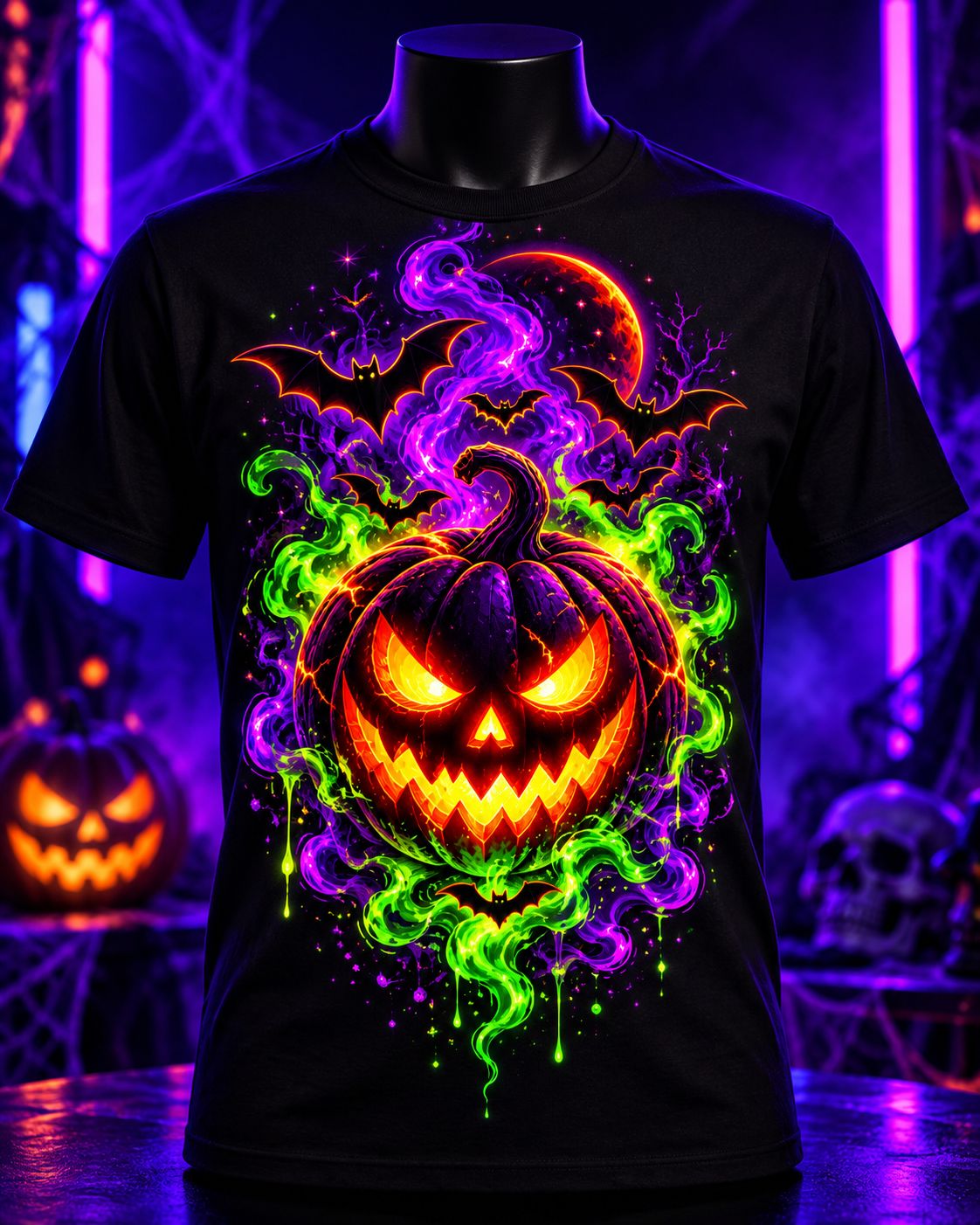 ハロウィン蛍光DTF Tシャツ