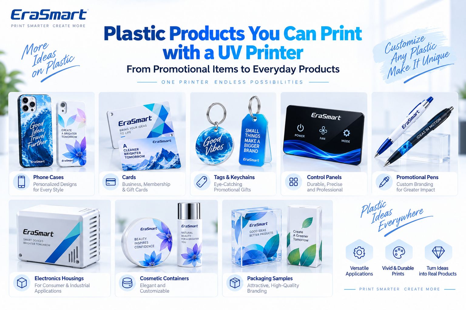 Produits en plastique que vous pouvez imprimer avec une imprimante UV