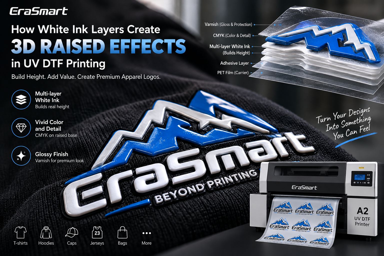 White ink underbase versus 3D structural white ink layer