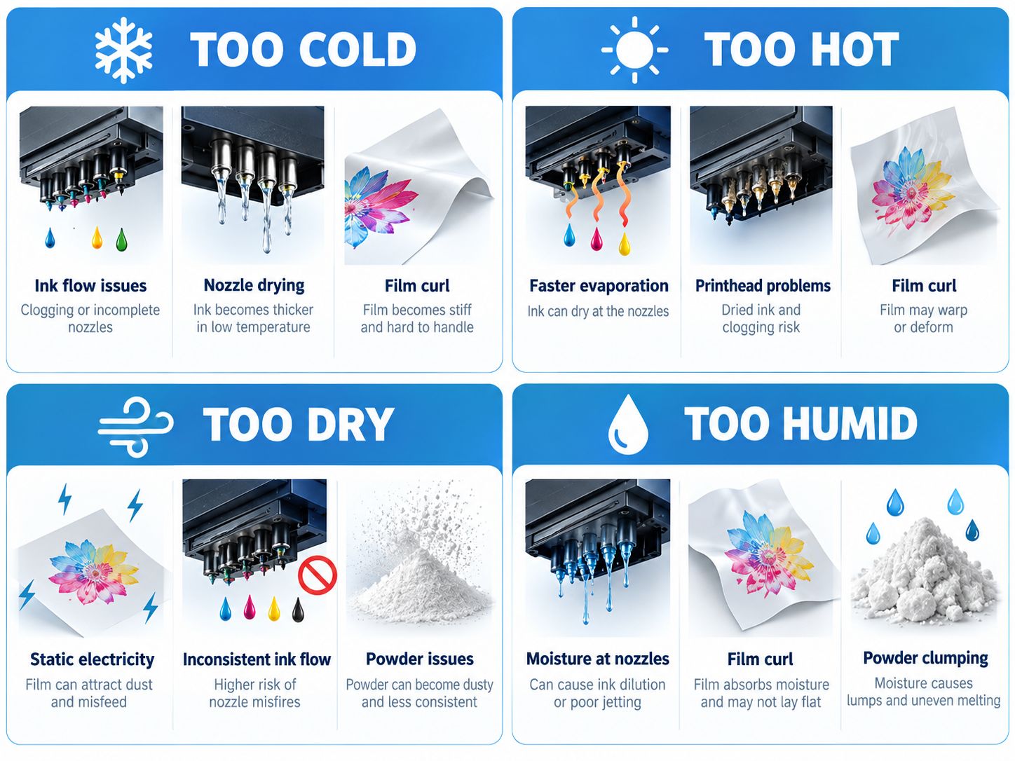 High vs Low Temperature and Humidity in DTF Printing
