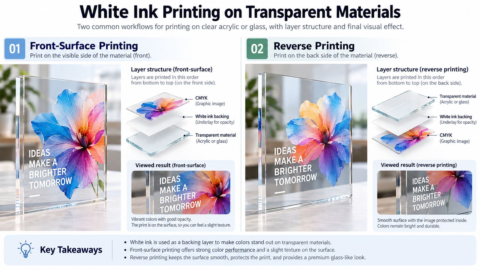 White Ink Printing on Transparent Materials